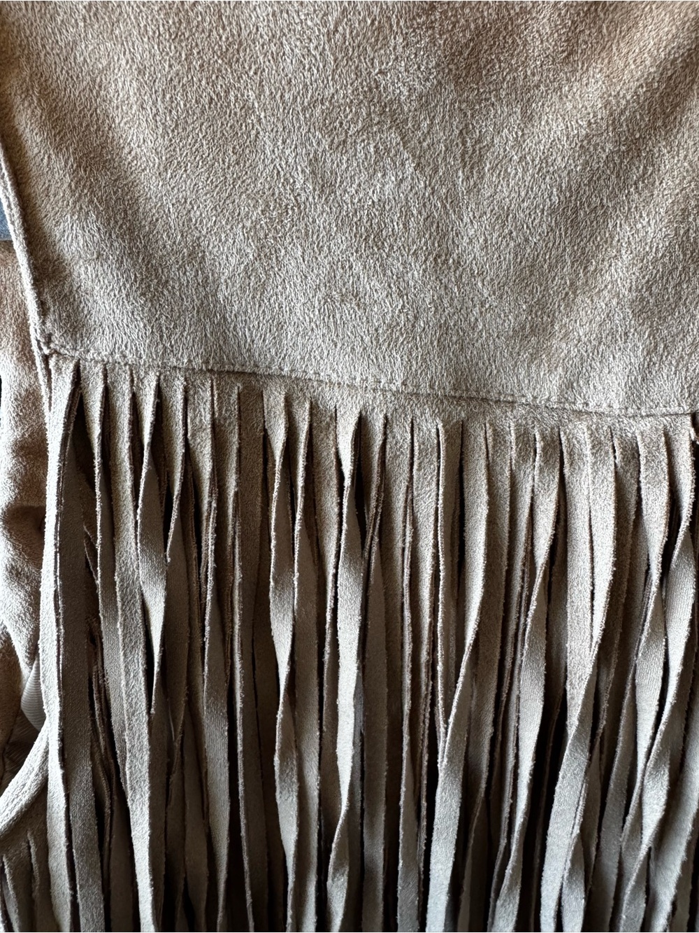 Saks Fifth Avenue Beige Suede Fringe Vest - Picture 3 of 4